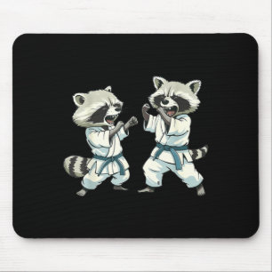 Karate Racoon Motif Taekwondo Jiu-Jitsu Mma Mouse Pad