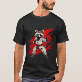 Karate Racoon Motif Taekwondo Jiu-Jitsu Mma T-Shirt