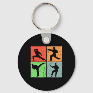 Karate Retro Black Belt Japanese Martial Arts Love Key Ring