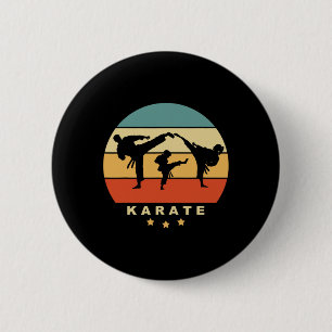Karate Retro Sun Design Man Woman And Child Do Kar 6 Cm Round Badge