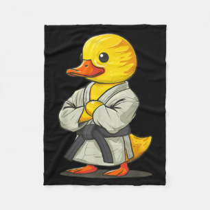 Karate Rubber Duck Animal MMA Taekwondo Jiu-Jitsu Fleece Blanket