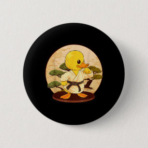 Karate Rubber Duck Motif Taekwondo Jiu-Jitsu MMA 6 Cm Round Badge