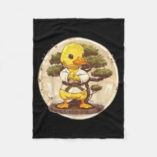 Karate Rubber Duck Motif Taekwondo Jiu-Jitsu MMA Fleece Blanket