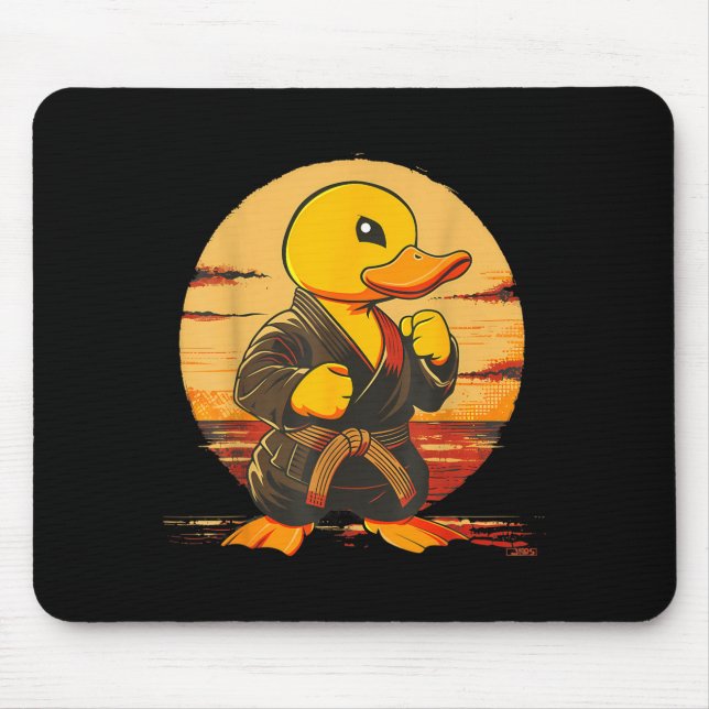 Karate Rubber Duck Motif Taekwondo Jiu-Jitsu MMA Mouse Pad (Front)