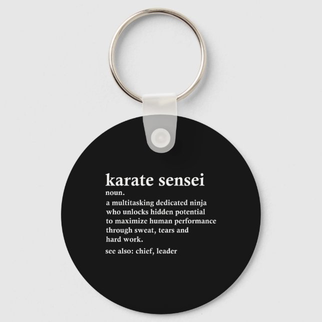 Karate Sensei Definition Funny Martial Arts Instru Key Ring (Front)