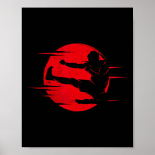 Karate Shadow Judo Martial Arts Japan Kung Fu Taek Poster