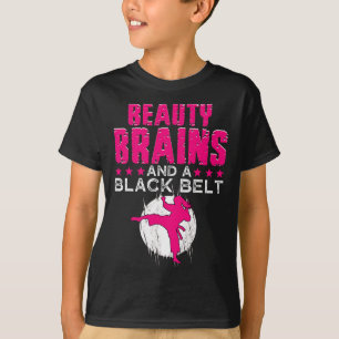 Karate Shirt Beauty Brains And Black Belt Funny 