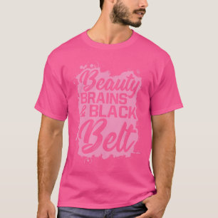 Karate Shirt-Beauty Brains Black Belt Martial Arts T-Shirt