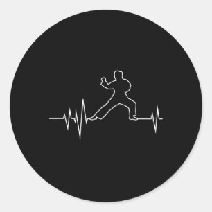Karate Shirts Sports Tees Martial Arts Men Women K Classic Round Sticker