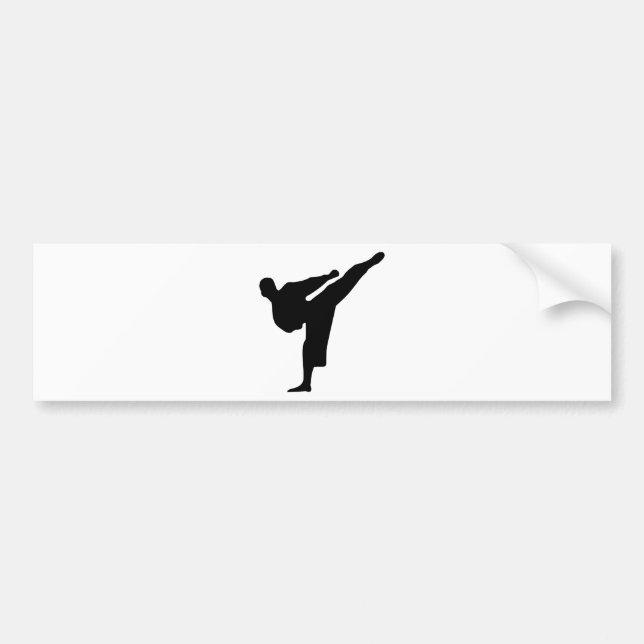 Karate Silhouette Bumper Sticker (Front)