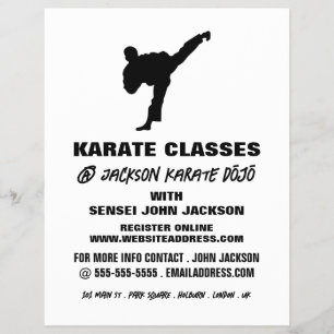 Karate Silhouette, Karate Class Advertising Flyer