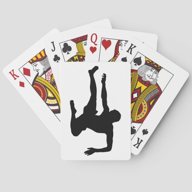 Karate Silhouette Kick Playing Cards (Back)