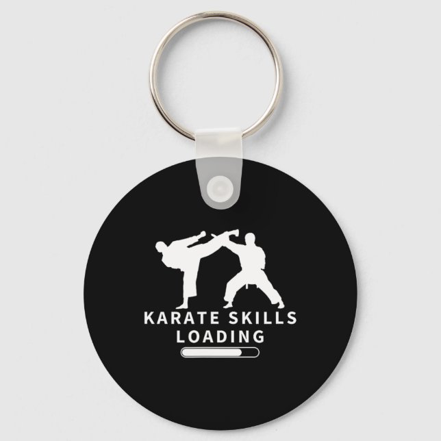 Karate Skills Loading Funny Karateka  Key Ring (Front)