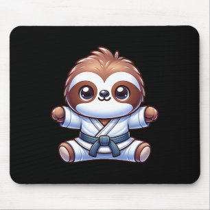 Karate Sloth Adorable Master Martial Art Mouse Pad