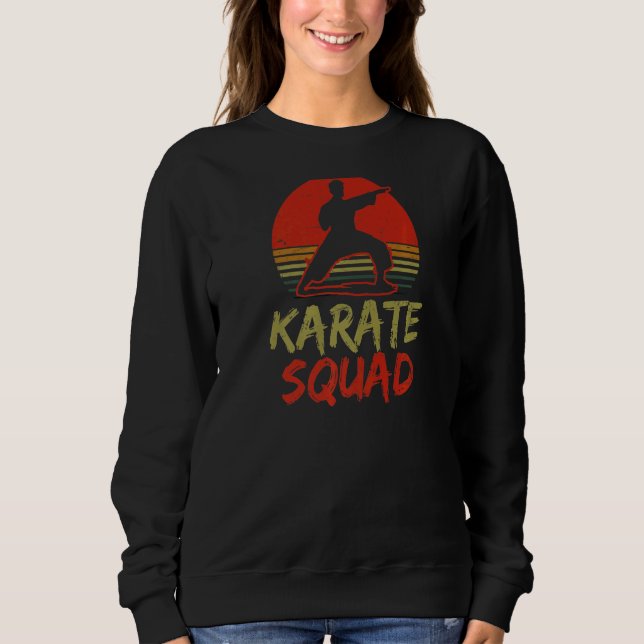 Karate Squad Vintage Retro Sunset Karate Sweatshirt (Front)