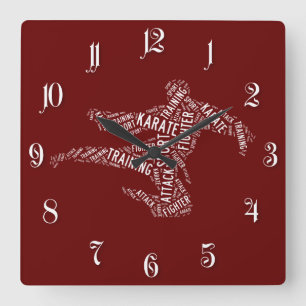 Karate Square Wall Clock