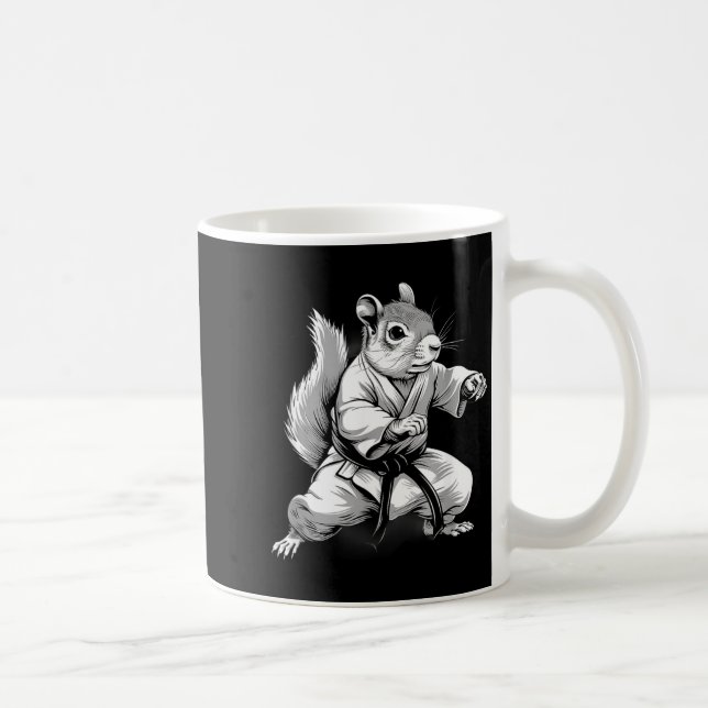 Karate Squirrel Kickboxing Taekwondo MMA Squirrel Coffee Mug (Right)