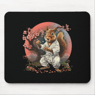 Karate Squirrel Sakura Taekwondo Kickboxing Mouse Pad