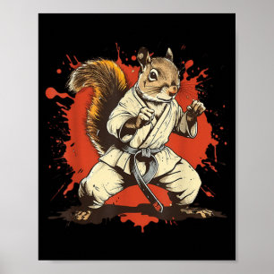 Karate Squirrel Taekwondo MMA Squirrel Lover Poster