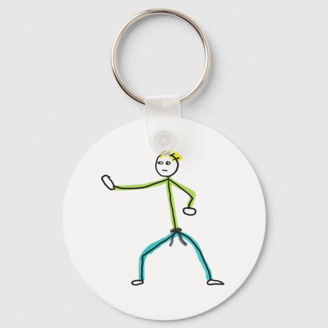 Karate Stickman Key Ring (Front)