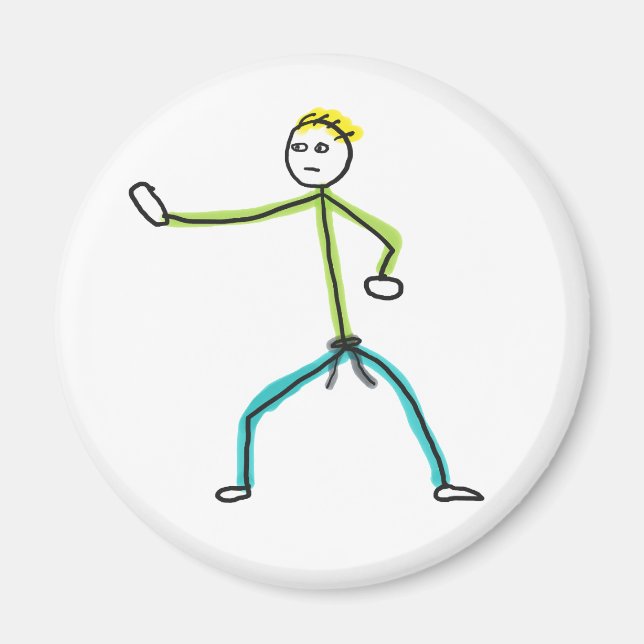 Karate Stickman Magnet (Front)
