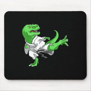 Karate T-rex Dino Student Dinosaur Teacher Karatek Mouse Pad