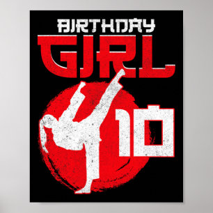 Karate Taekwondo 10 Years Old Birthday Martial Art Poster