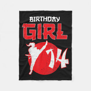 Karate Taekwondo 14 Years Old Birthday Martial Fleece Blanket