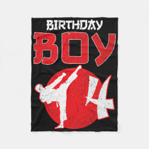 Karate Taekwondo 4 Years Old Birthday Martial Arts Fleece Blanket