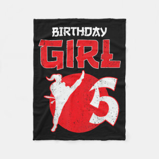 Karate Taekwondo 5 Years Old Birthday Martial Arts Fleece Blanket