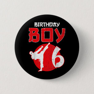 Karate Taekwondo 6 Years Old Birthday Martial Arts Cm Round Badge