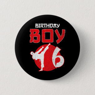 Karate Taekwondo 6 Years Old Birthday Martial Arts Cm Round Badge