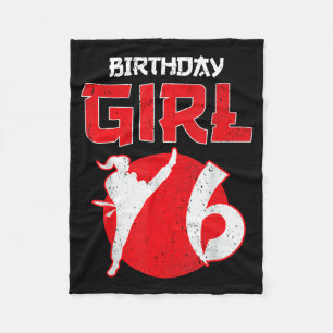 Karate Taekwondo 6 Years Old Birthday Martial Arts Fleece Blanket