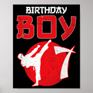 Karate Taekwondo 7 Years Old Birthday Martial Arts Poster