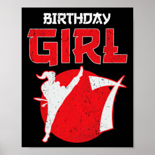 Karate Taekwondo 7 Years Old Birthday Martial Arts Poster