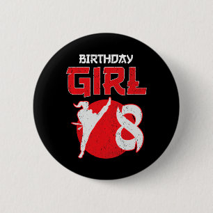 Karate Taekwondo 8 Years Old Birthday Martial Arts 6 Cm Round Badge