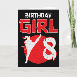 Karate Taekwondo 8 Years Old Birthday Martial Arts Card