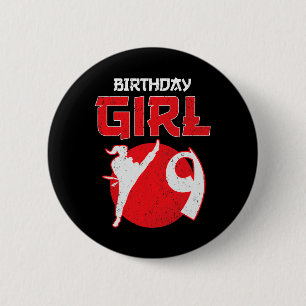 Karate Taekwondo 9 Years Old Birthday Martial Arts 6 Cm Round Badge
