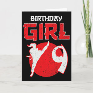 Karate Taekwondo 9 Years Old Birthday Martial Arts Card