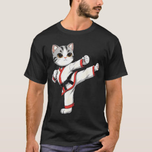 Karate Taekwondo Funny Cat Jiu Jitsu Women Kids T-Shirt