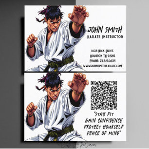 Karate Taekwondo Judo Martial Arts Instructor Business Card