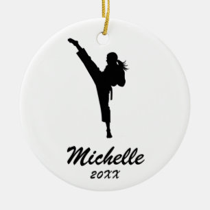 Karate / Taekwondo / judo Personalised Christmas  Ceramic Tree Decoration