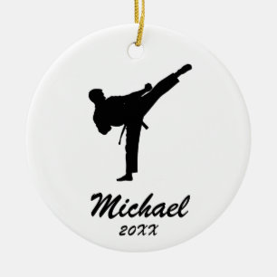 Karate / Taekwondo / judo Personalised Christmas Ceramic Tree Decoration