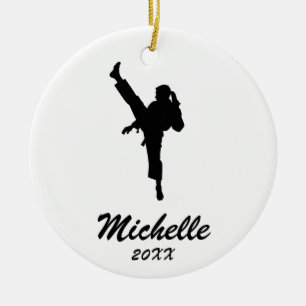 Karate / Taekwondo / judo Personalised Christmas Ceramic Tree Decoration