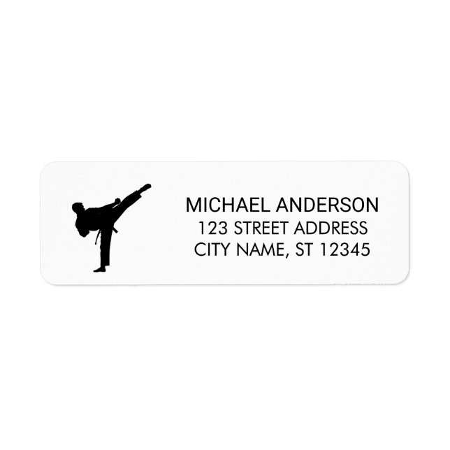 Karate / Taekwondo / judo Return Address Label     (Front)