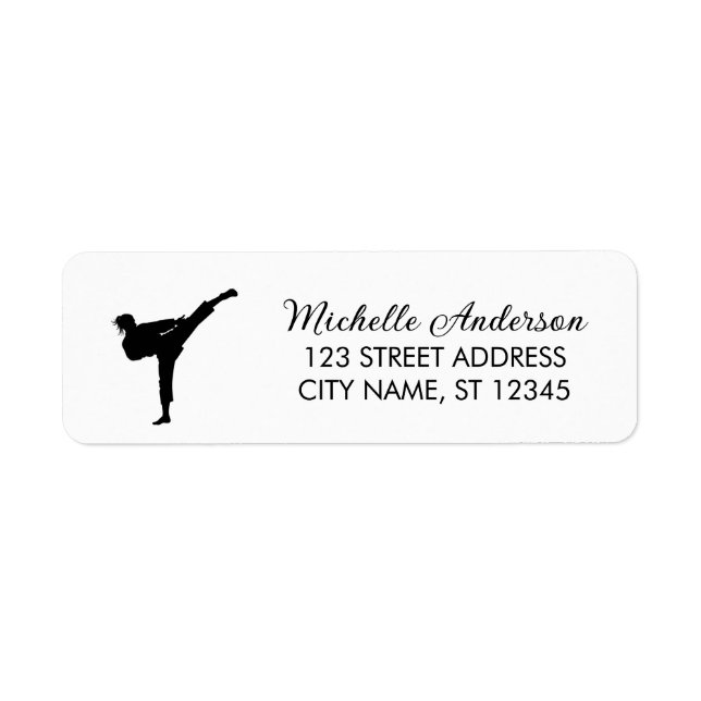 Karate / Taekwondo / judo Return Address Label     (Front)