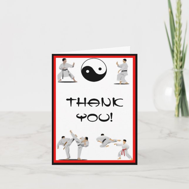 Karate Thank You Note Card (Front)