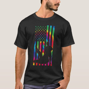 Karate Tie Dye American Flag Karate T-Shirt