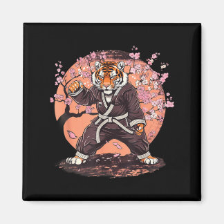 Karate Tiger Sakura Flowers Taekwondo Jiu-Jitsu Magnet