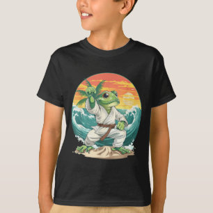 Karate Toad Beach Sunset Martial Arts Taekwondo T-Shirt